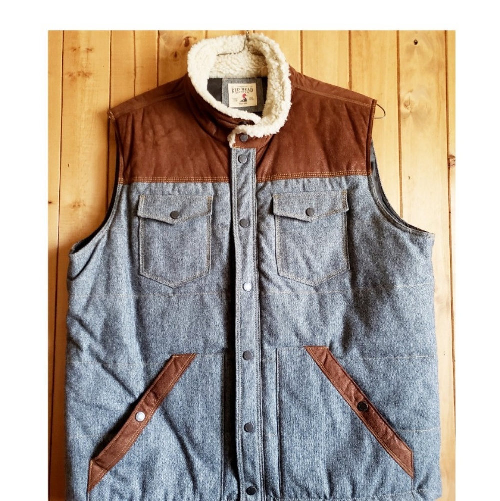 Red Head Brand Co Suede & Denim Quilted Vest